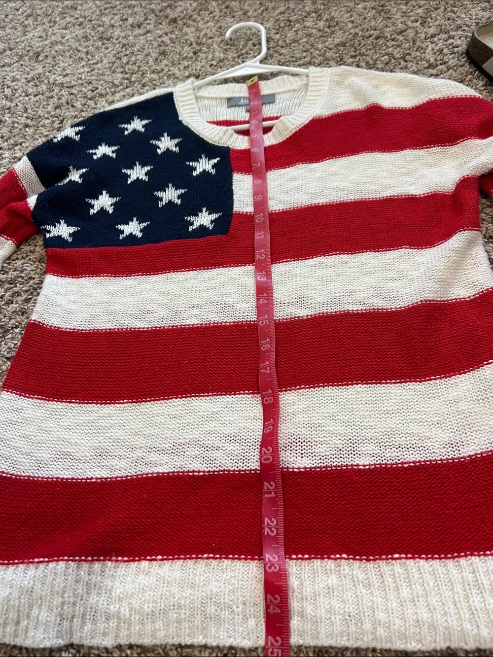 Merled USA Flag Knit Sweater - Red, White & Navy- super soft sz Small - Picture 9 of 9